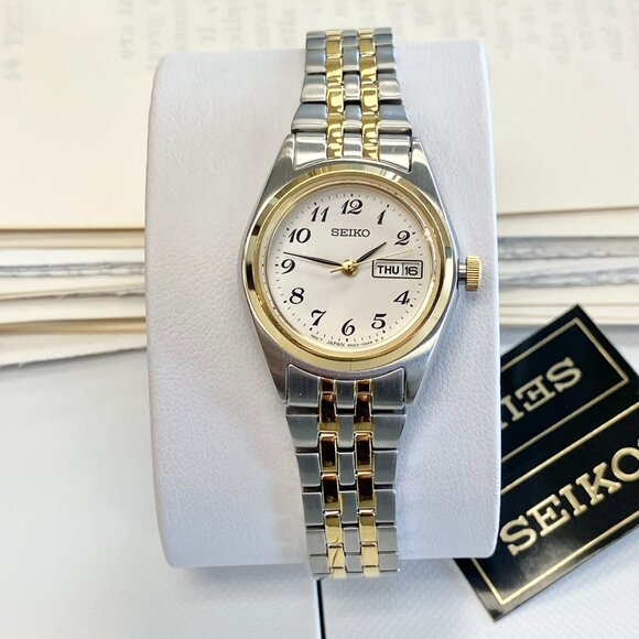 Women's Seiko Two Tone Day And Date Watch - Picture 1 of 7